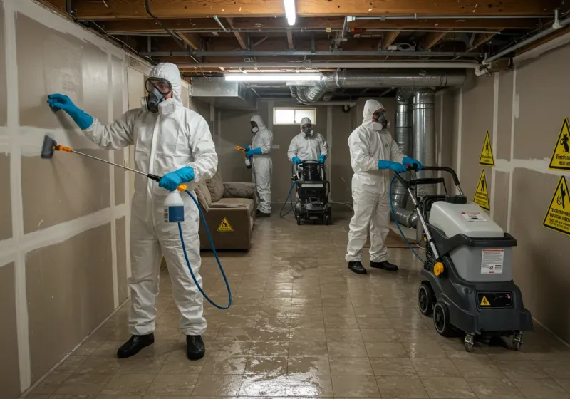 Basement Moisture Removal and Structural Drying process in Ixonia, WI